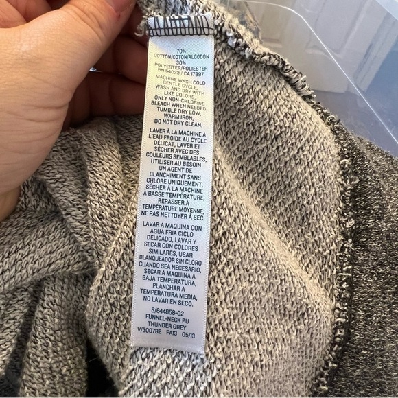 Old Navy Funnel Neck Pullover Sweatshirt Thunder Grey - Picture 10 of 10